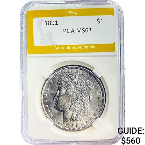 1891 Morgan Silver Dollar PGA MS63