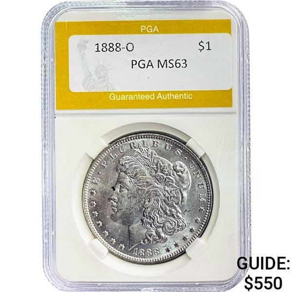 1888-O Morgan Silver Dollar PGA MS63