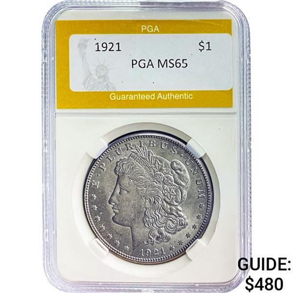 1921-S Morgan Silver Dollar PGA MS65