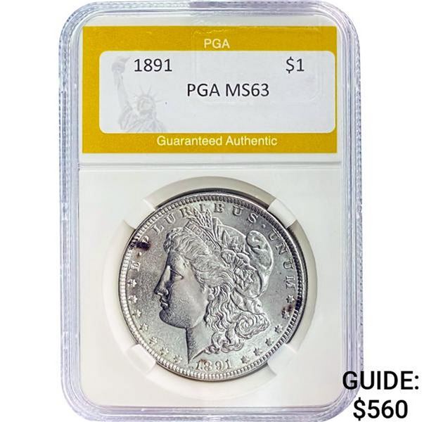 1891 Morgan Silver Dollar PGA MS63