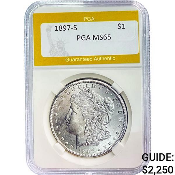 1897-S Morgan Silver Dollar PGA MS65