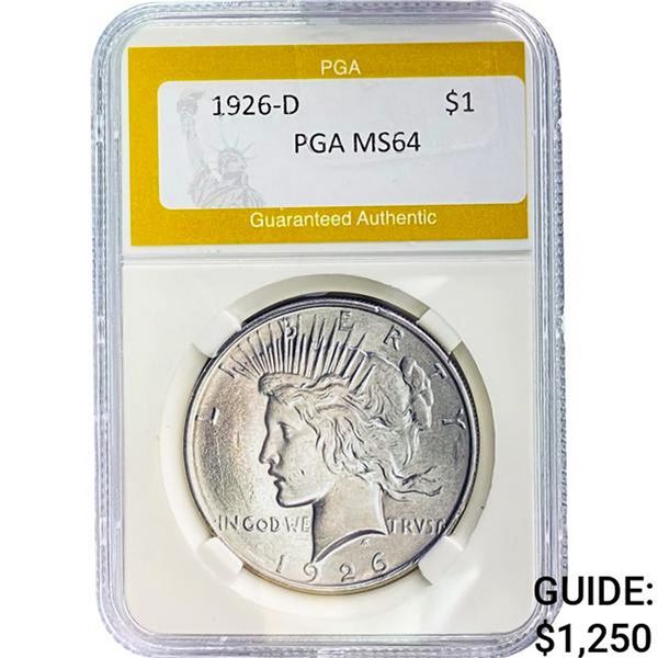 1926-D Peace Dollar PGA MS64