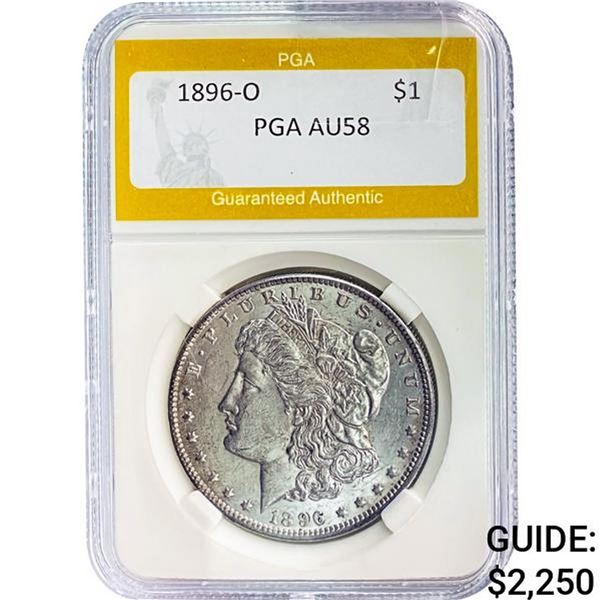 1896-O Morgan Silver Dollar PGA AU58