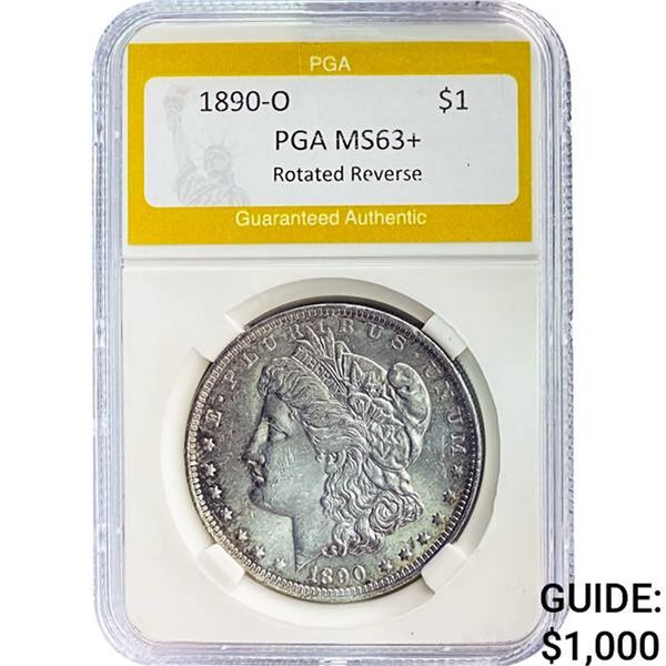 1890-O Morgan Silver Dollar PGA MS63+