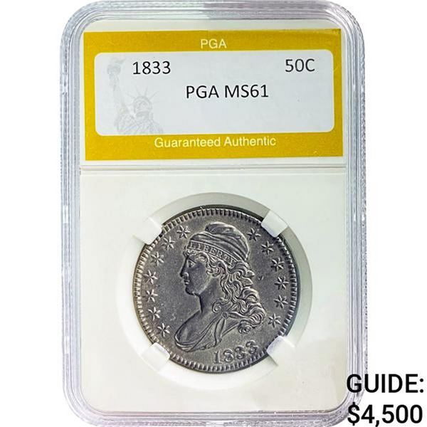 1833 Capped Bust Half Dollar PGA MS61