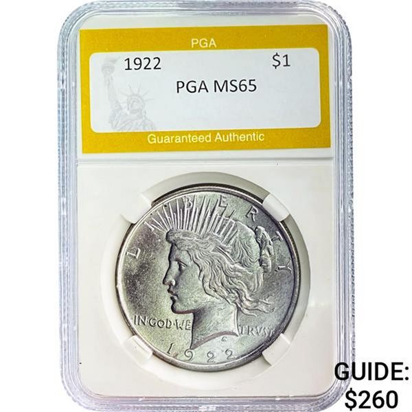 1922 Peace Dollar PGA MS65