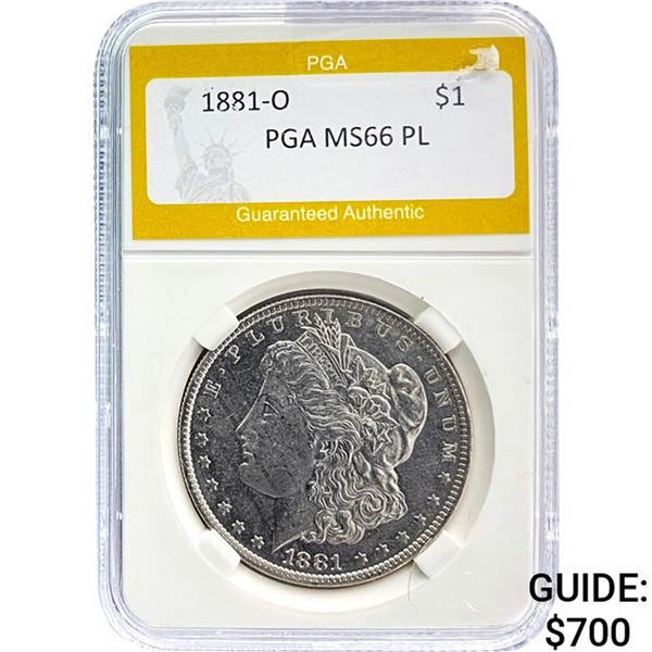1881-O Morgan Dollar PGA MS66 PL