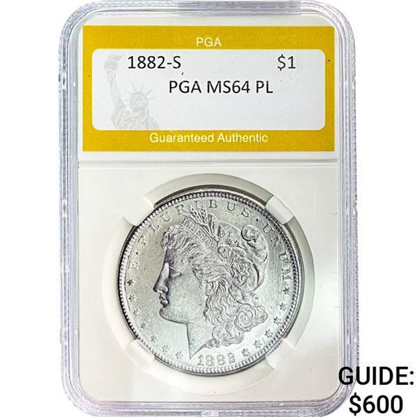 1882-S Morgan Dollar PGA MS64 PL