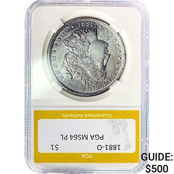 1881-O Morgan Silver Dollar PCGA MS64 PL