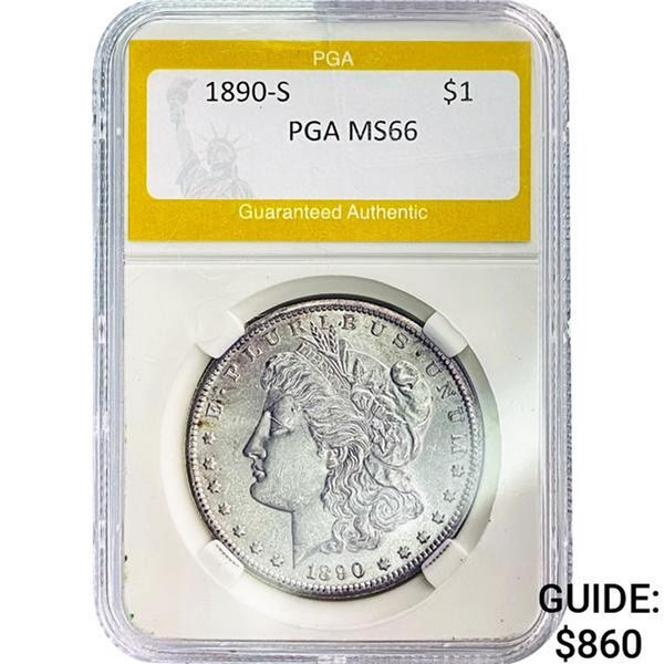 1890-S Morgan Dollar PGA MS66
