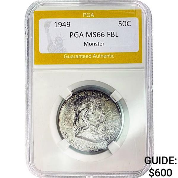 1949 Franklin Half Dollar PGA MS66 FBL
