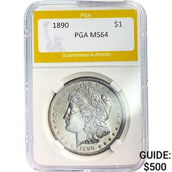 1890 Morgan Silver Dollar PGA MS64