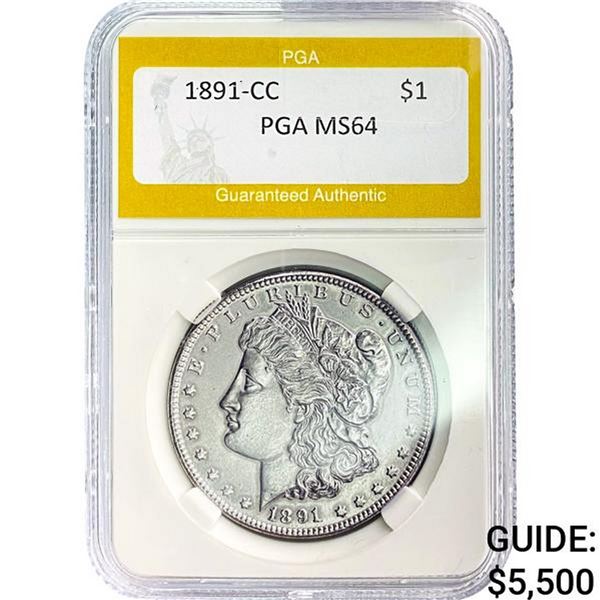 1891-CC Morgan Dollar PGA MS64