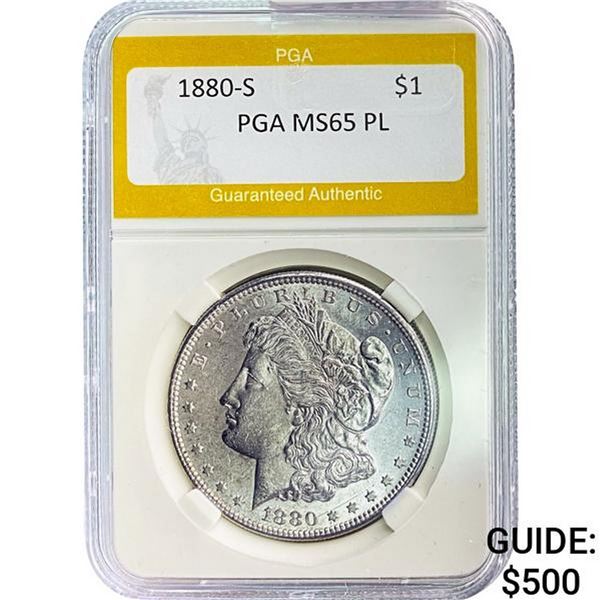 1880-S Morgan Dollar PGA MS65 PL