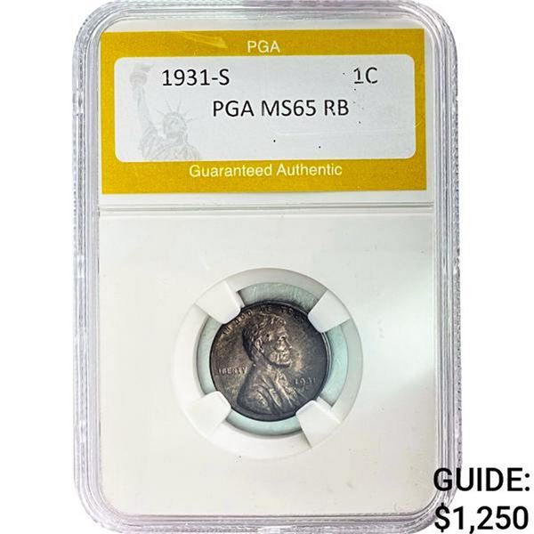 1931-S Lincoln Cent PGA MS65 RB