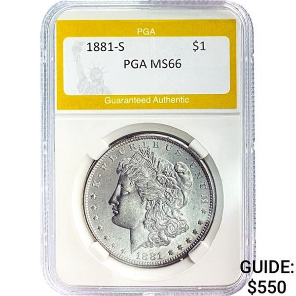 1881-S Morgan Silver Dollar PGA MS66