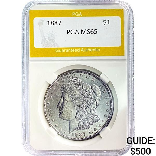 1887 Morgan Silver Dollar PGA MS65