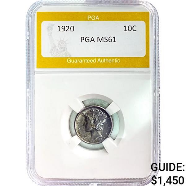 1920 Mercury Dime PGA MS61