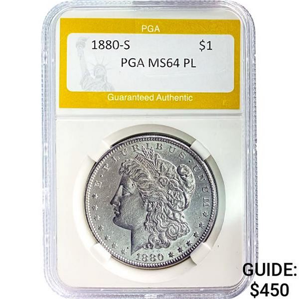 1880-S Morgan Dollar PGA MS64 PL