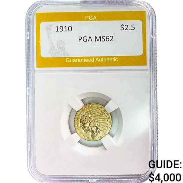1910 $2.5 Indian Head PGA MS62