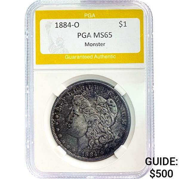 1884-O Morgan Silver Dollar PGA MS65