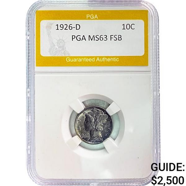 1926-D Mercury Dime PGA MS63 FSB