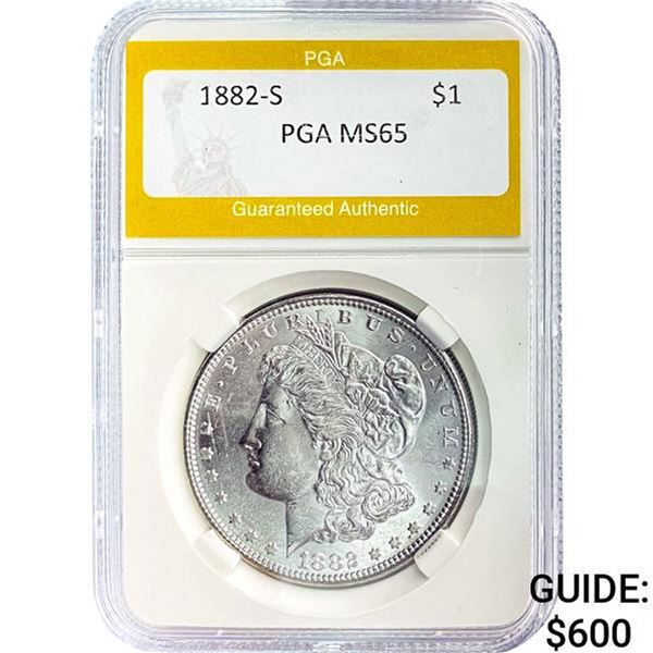 1882-S Morgan Silver Dollar PGA MS65