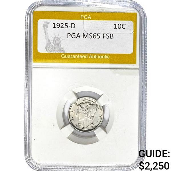 1925-D Mercury Dime PGA MS65 FSB