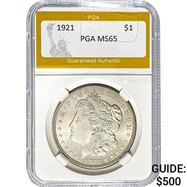 1921 Morgan Silver Dollar PGA MS65