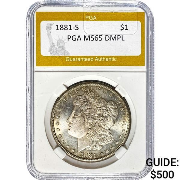 1881-S Morgan Silver Dollar PGA MS65 DMP