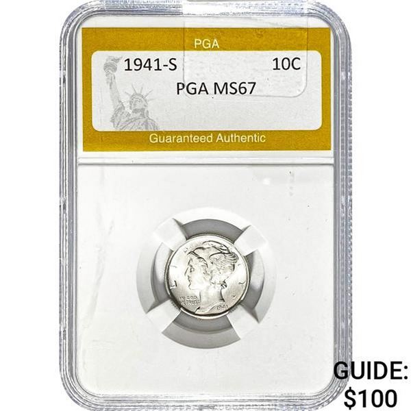 1941-S Mercury Dime PGA MS67
