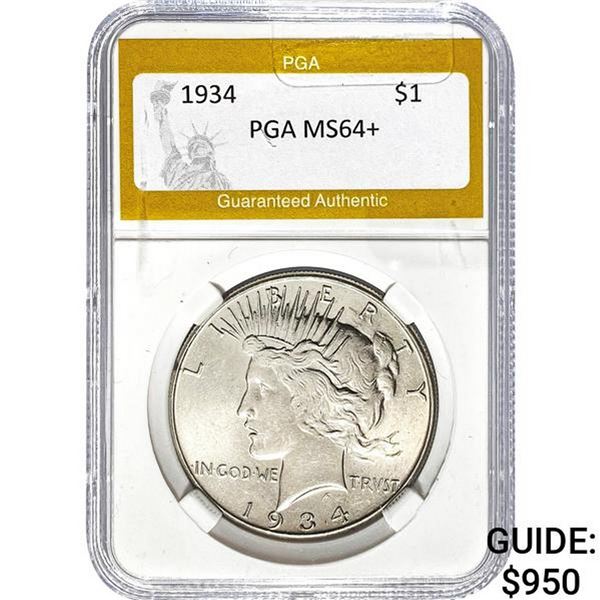 1934 Peace Dollar PGA MS64+