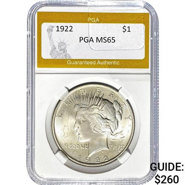 1922 Peace Dollar PGA MS65