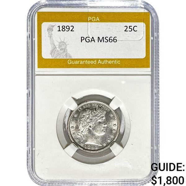 1892 Barber Quarter PGA MS66