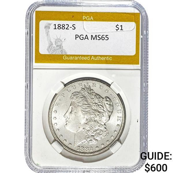 1882-S Morgan Silver Dollar PGA MS65