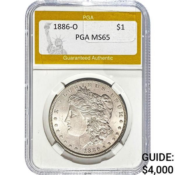 1886-O Morgan Silver Dollar PGA MS65
