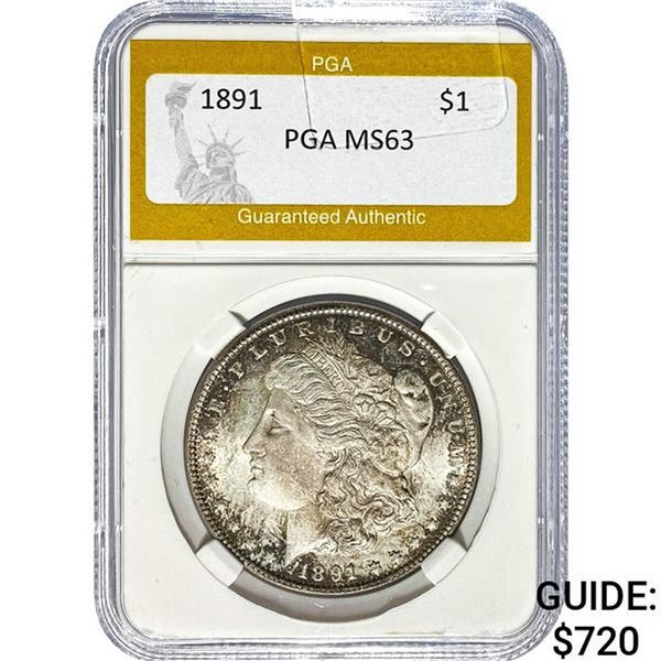 1891 Morgan Silver Dollar PGA MS63