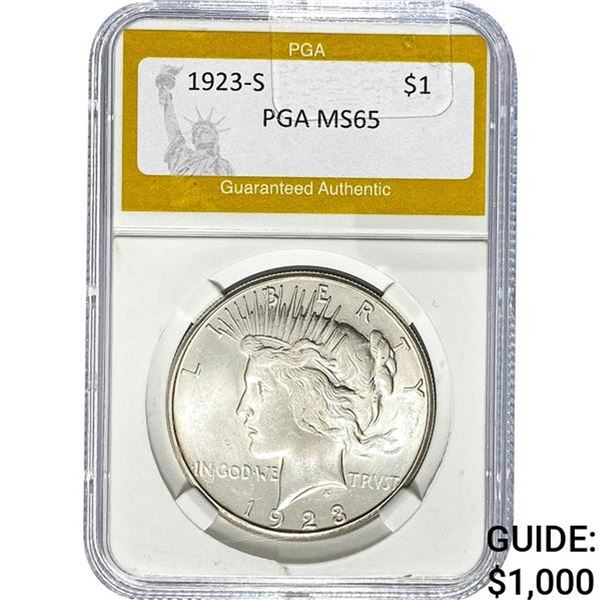 1923-S Peace Dollar PGA MS65