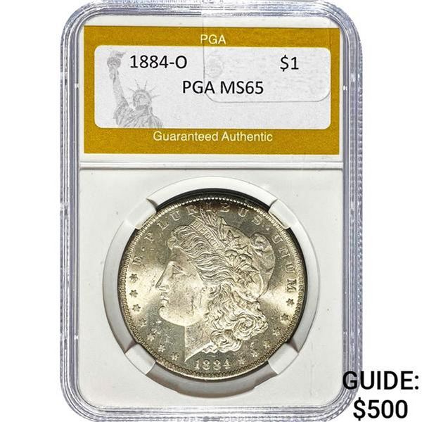 1884-O Morgan Silver Dollar PGA MS65
