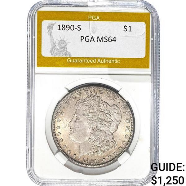 1890-S Morgan Dollar PGA MS64