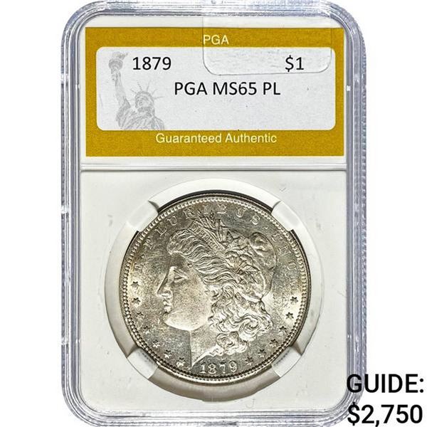 1879 Morgan Silver Dollar PGA MS65 PL
