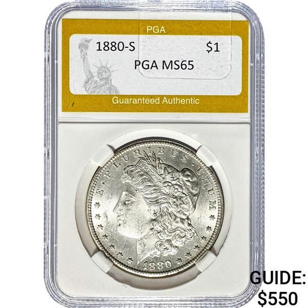1880-S Morgan Silver Dollar PGA MS65
