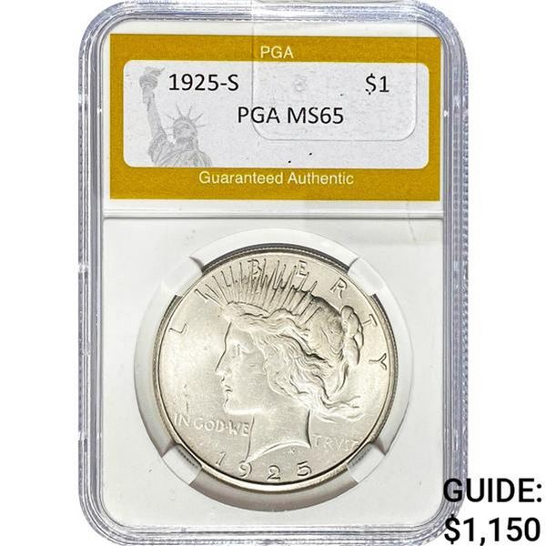 1925-S Peace Dollar PGA MS65