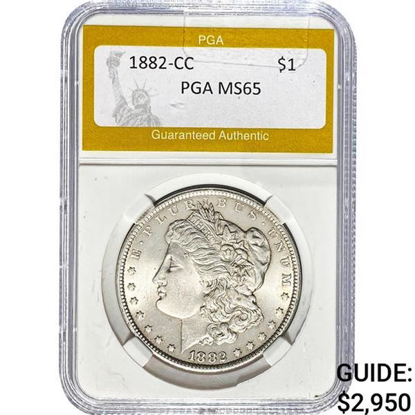 1882-CC Morgan Silver Dollar PGA MS65