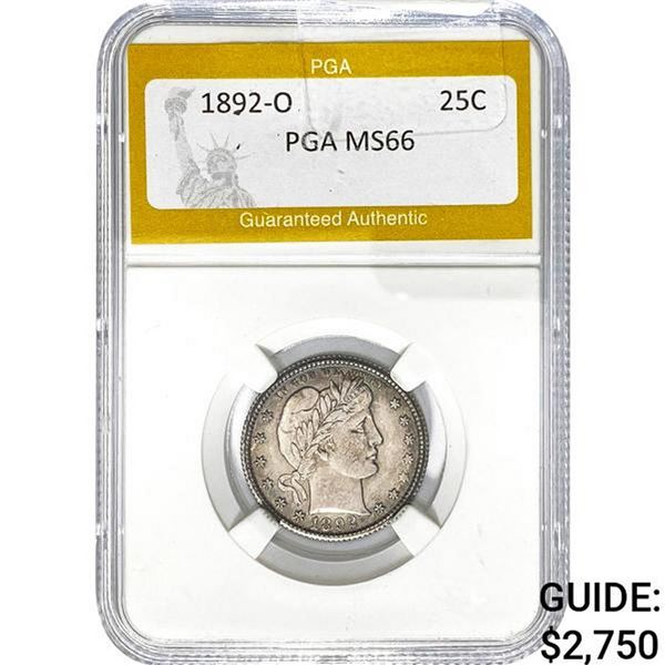 1892-O Barber Quarter PGA MS66