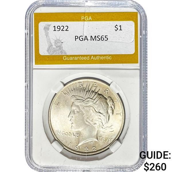 1922 Peace Dollar PGA MS65