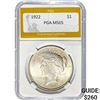 Image 1 : 1922 Peace Dollar PGA MS65