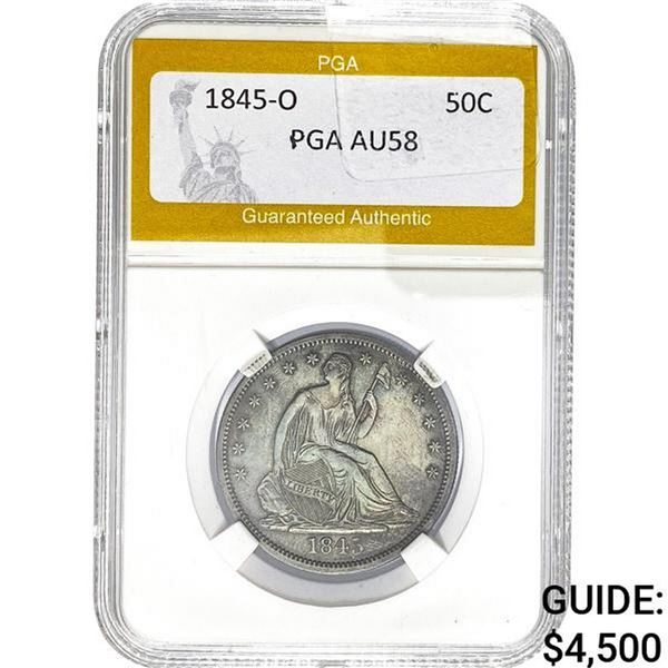 1845-O Seated Liberty Half Dollar PGA AU