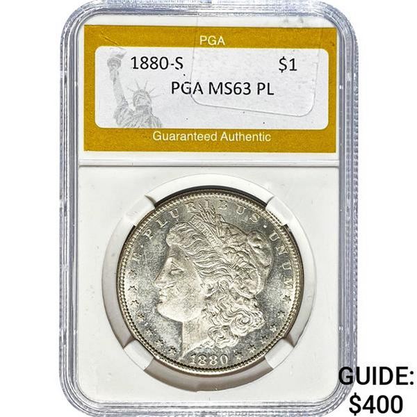 1880-S Morgan Dollar PGA MS63 PL