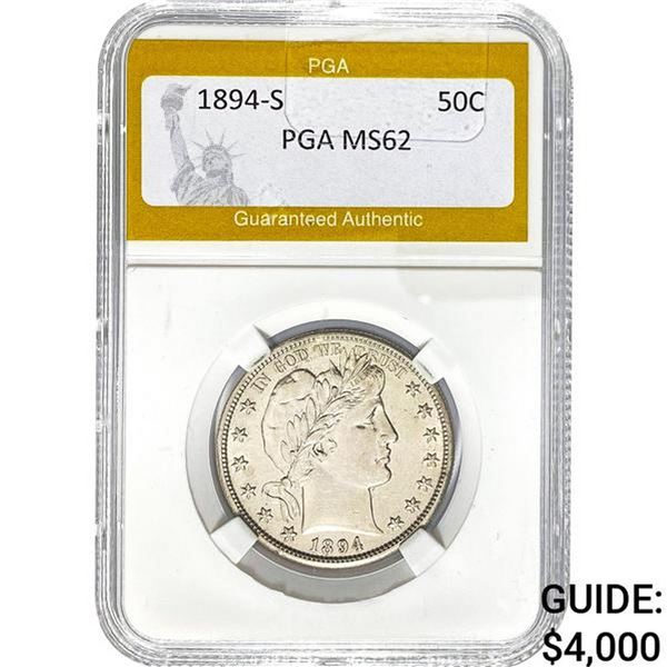 1894-S Barber Half Dollar PGA MS62